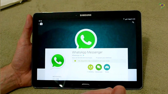 Скачивание и установка WhatsApp на планшет Samsung Tab