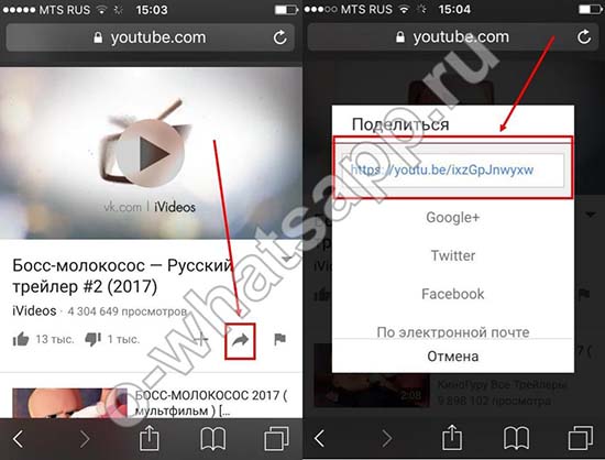 Как вставить видео с Youtube в WhatsApp без ссылки