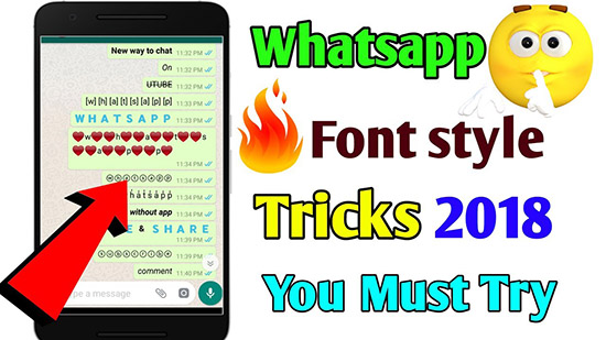 Изменение цвета текста и выделение букв в WhatsApp